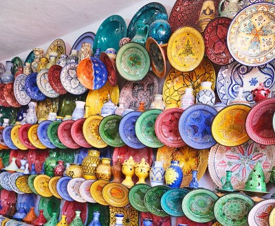 陶瓷餐具等陶瓷制品由摩洛哥工匠手工制作