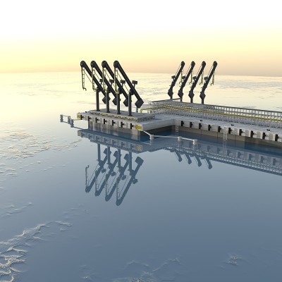 气体泊位。3 d渲染