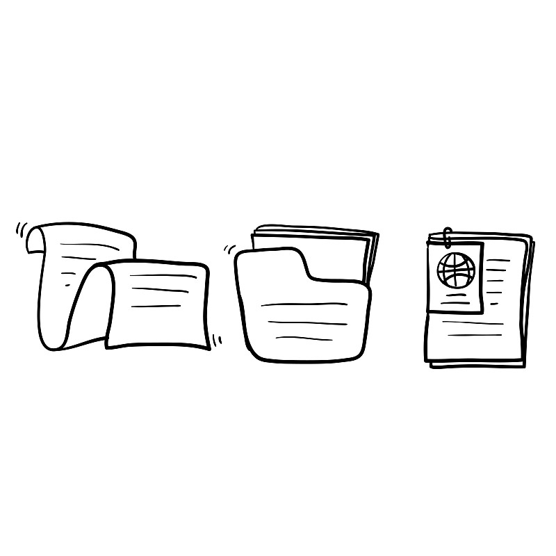 Simple Set of Documents Related Vector Line Icons 