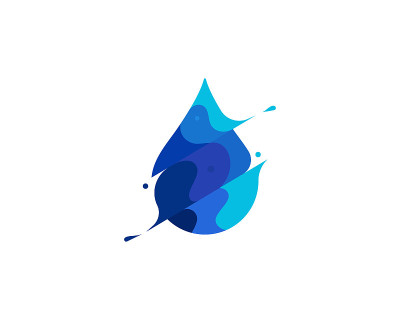 抽象水水彩色现代极简风格插图。创意图标标志飞溅概念爆炸与滴。水滴标志，会徽，符号，标志