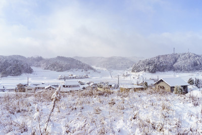 冬天下雪了，天气晴朗