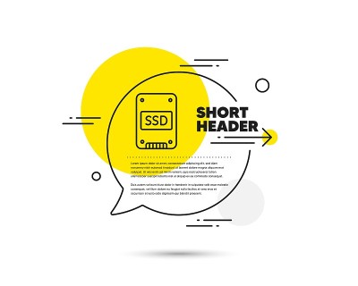SSD图标。固态硬盘的迹象。向量