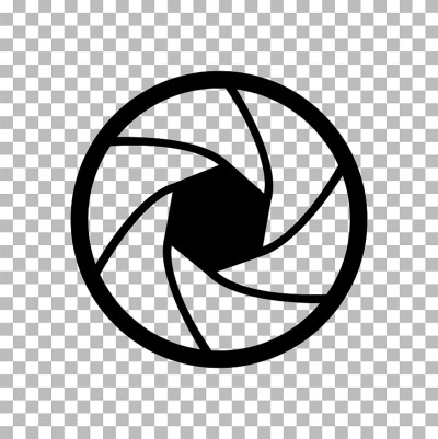 camera objective icon on transparent. lens apertur