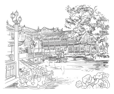 中国手绘地标