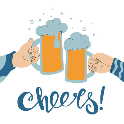Beer mugs clinking
