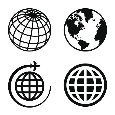 地球仪图标套装