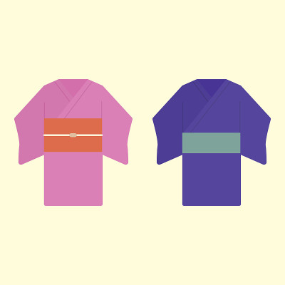 Simple And Cute Yukata Illustration, Flat Design