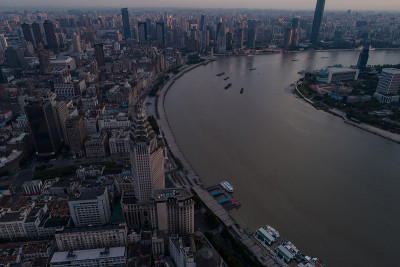 上海外滩鸟瞰图