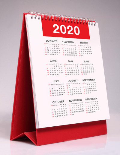简易台历2020