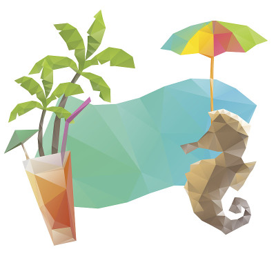 暑假背景，矢量插图