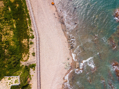 中国青岛黄海海岸-鸟瞰图