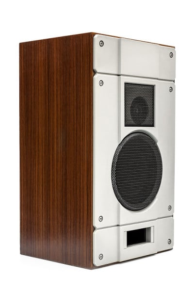 音频扬声器隔离白色。