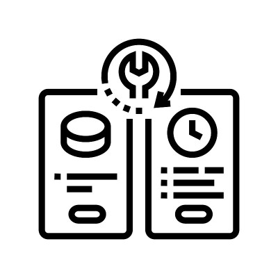 服务选项行图标矢量插图