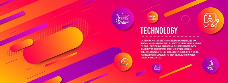 Technical info, Algorithm and Bitcoin system icons