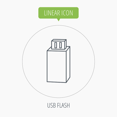 USB驱动器图标。闪光棒的迹象。