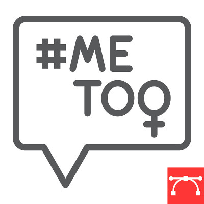 Me too line icon, sexism and feminism, Me too sign