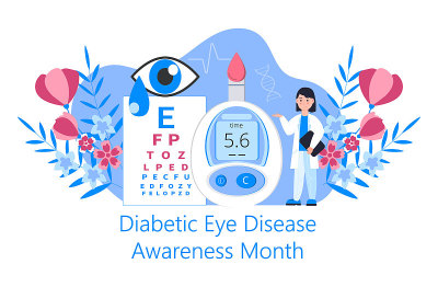 Diabetic Eye Disease Awareness Month concept vecto