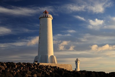 新和旧灯塔，Akranes, Vesturland，冰岛西部，冰岛，欧洲