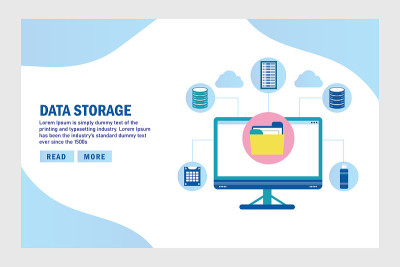 data storage landing page concept