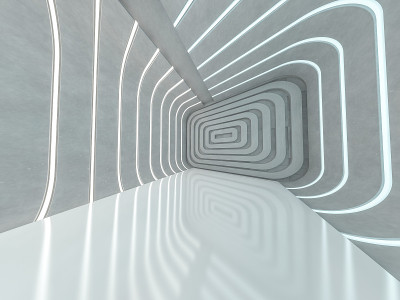 抽象的现代建筑背景。3 d