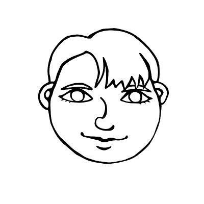 轮廓的脸的人。手绘线条艺术插图。一个男人，一个女人，一个男孩，一个女孩的头，以涂鸦的风格，孤立在白色