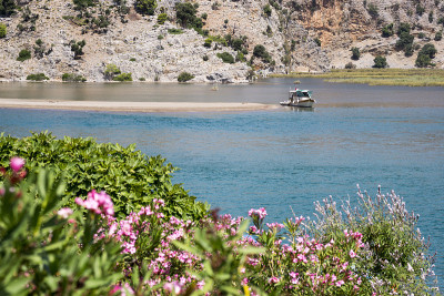 科诺斯古城和岩石王墓在Dalyan，奥尔塔卡，Muğla，土耳其