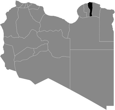 利比亚Jabal al Akhdar地区的位置图