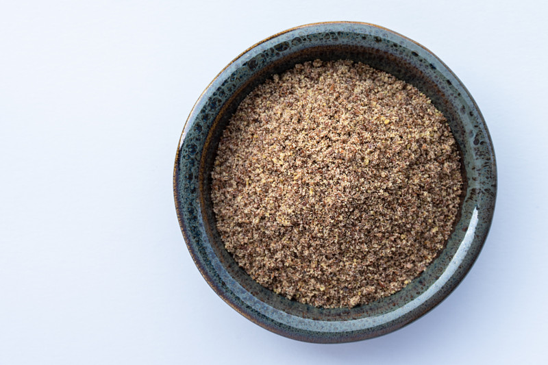 Ground Flaxseed in a Bowl