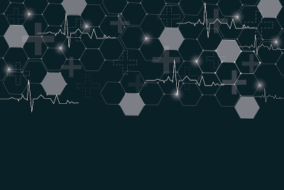 分子结构的背景。带有DNA分子的科学模板墙纸或横幅。了解科学分子背景。波流，创新格局