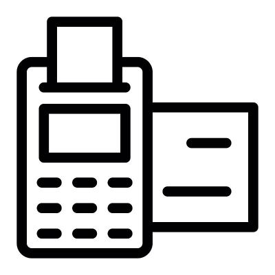 POS terminal payment icon in line style.