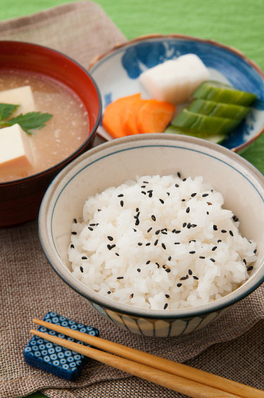 黑芝麻米饭，日本料理