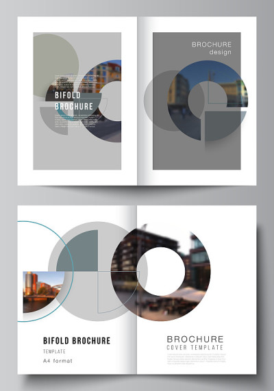 Vector layout of two A4 cover mockups design templ