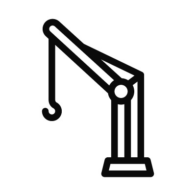 起重机与挂钩图标矢量轮廓插图