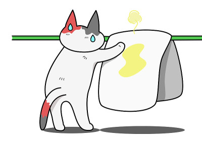 猫干燥尿床