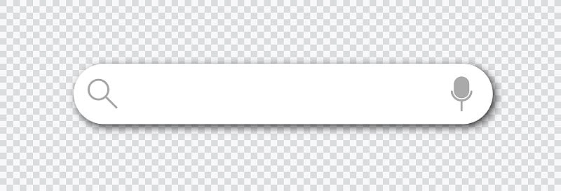 搜索栏，搜索框与透明背景上的阴影-股票矢量