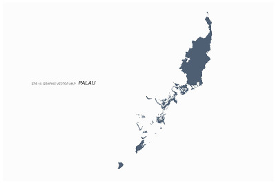 帕劳的地图。大洋洲国家帕劳矢量地图