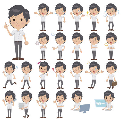白色短袖衬衫商人
