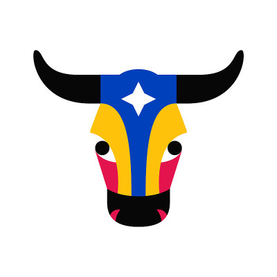 Cartoon Bull Mask Icon Isolated On White Backgroun