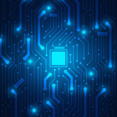 Microchip Technology Background, blue circuit boar