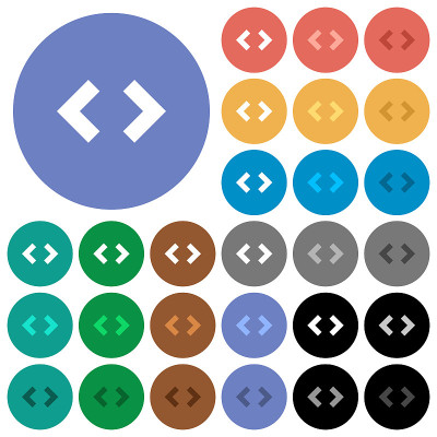 Script code round flat multi colored icons