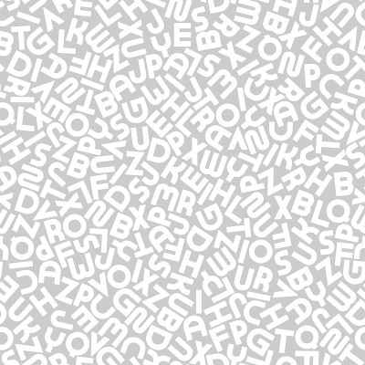 矢量无缝字母图案与马赛克拉丁字母。白色和灰色的时尚设计-可重复的潮流背景
