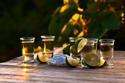 金龙舌兰酒加盐和酸橙