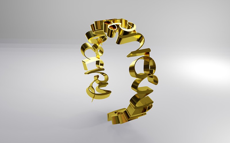 金色英语字母环