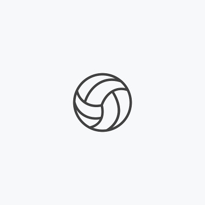 Black line volleyball icon vector.