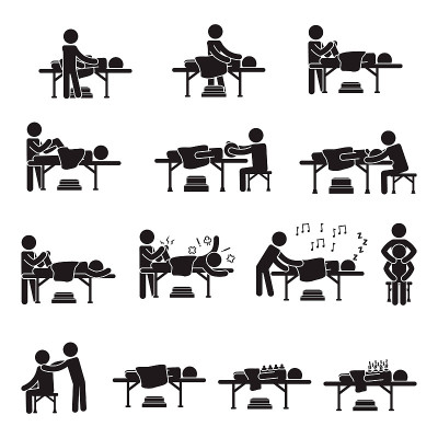 Massage people icon set. Vector.