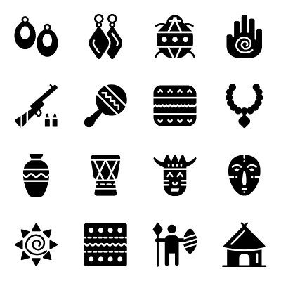 African Traditional Icons in  Style Pack