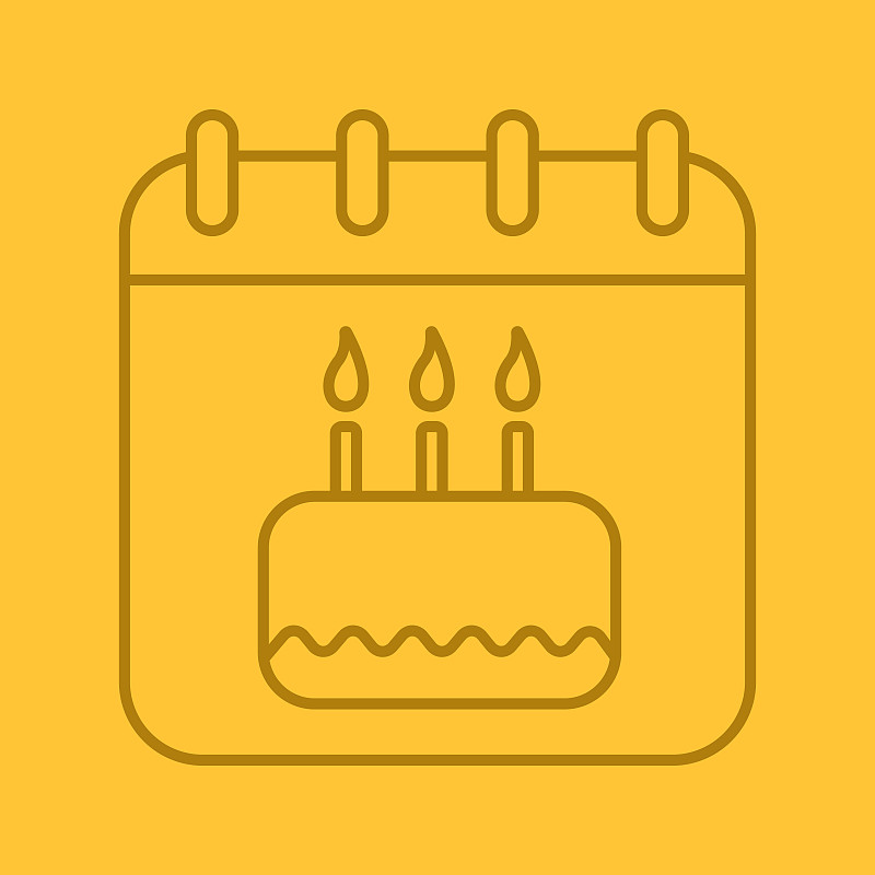 生日日期线性图标