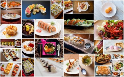 日本料理食物拼贴