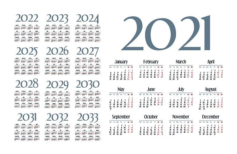 English calendar  2021_kvadrat