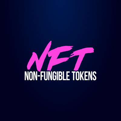 简单的平面艺术矢量插图的标题招牌文本非ft不可替代的token